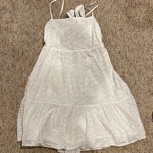 white flowy dress